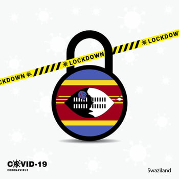 Swaziland Lock DOwn Lock Coronavirus pandemic awareness Template COVID19 Lock Down Design vector