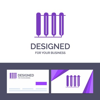 Creative Business Card and Logo template Battery Heater Hot Radiator Heating Vector Illustration