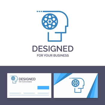 Creative Business Card and Logo template Crew Film Job Movie Personnel Vector Illustration