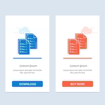 Document Analytics Data Copy Paper Resume  Blue and Red Download and Buy Now web Widget Card Template vector