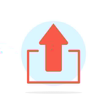 Arrow Arrows Up Upload Abstract Circle Background Flat color Icon vector