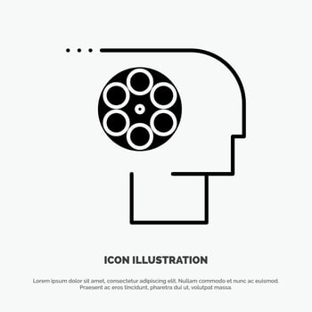 Crew Film Job Movie Personnel solid Glyph Icon vector