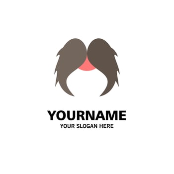 moustache Hipster movember male men Flat Color Icon Vector