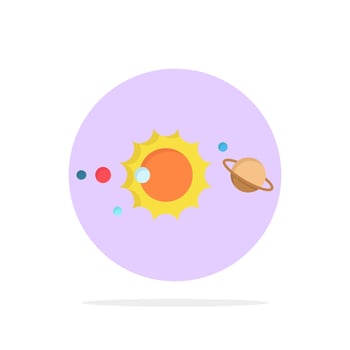 solar system universe solar system astronomy Flat Color Icon Vector
