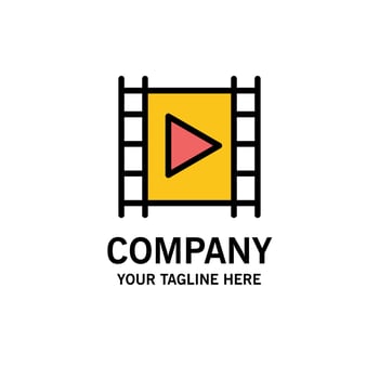 Media Media Player Multimedia Player Stream Business Logo Template Flat Color vector