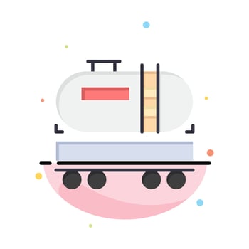 Truck Dumper Oil Construction Abstract Flat Color Icon Template vector