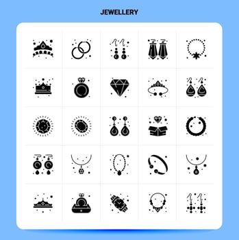 Solid 25 Jewellery Icon set Vector Glyph Style Design Black Icons Set Web and Mobile Business ideas design Vector Illustration