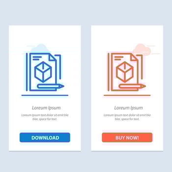 File Box Pencil Technology  Blue and Red Download and Buy Now web Widget Card Template vector