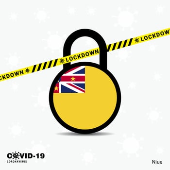 Niue Lock DOwn Lock Coronavirus pandemic awareness Template COVID19 Lock Down Design vector