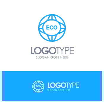 Environment Global Internet World Eco Blue Outline Logo Place for Tagline vector
