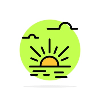 Sun Brightness Light Spring Abstract Circle Background Flat color Icon vector