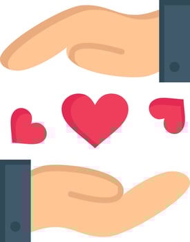 Love Sharing Heart Wedding  Flat Color Icon Vector icon banner Template