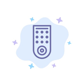Control Remote TV Blue Icon on Abstract Cloud Background vector