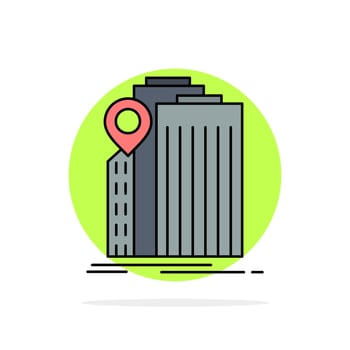 bank banking building federal government Flat Color Icon Vector