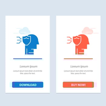 Personal Protection Security Shield  Blue and Red Download and Buy Now web Widget Card Template vector