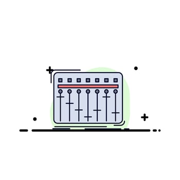Console dj mixer music studio Flat Color Icon Vector