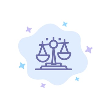 Balance Law Justice Finance Blue Icon on Abstract Cloud Background vector