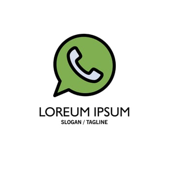 App Chat Telephone Watts App Business Logo Template Flat Color vector