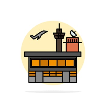 Airport Conveyance Shipping Transit Transport Transportation Abstract Circle Background Flat color Icon vector