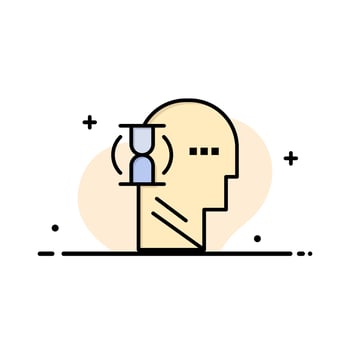 Wait Glass User Male  Business Flat Line Filled Icon Vector Banner Template