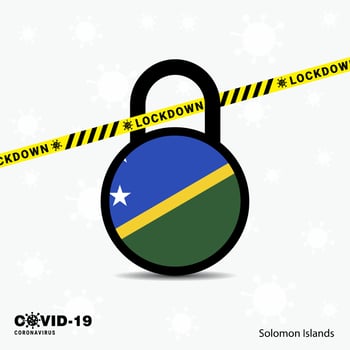 Solomon Islands Lock DOwn Lock Coronavirus pandemic awareness Template COVID19 Lock Down Design vector