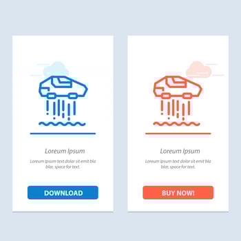 Hover car Personal Car Technology  Blue and Red Download and Buy Now web Widget Card Template vector