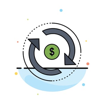Circulation finance flow market money Flat Color Icon Vector