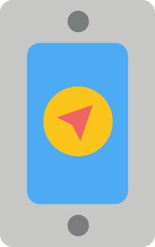 Mobile Pin Rainy  Flat Color Icon Vector icon banner Template