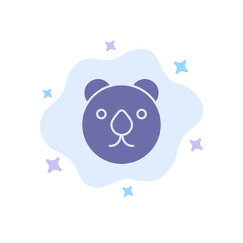 Bear Head Predator Blue Icon on Abstract Cloud Background vector