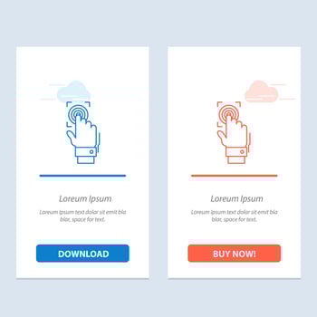 Fingerprint Identity Recognition Scan Scanner Scanning  Blue and Red Download and Buy Now web Widget Card Template vector