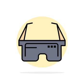 Virtual Glasses Medical Eye Abstract Circle Background Flat color Icon vector