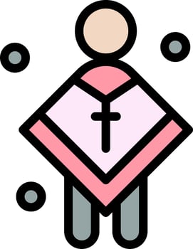 Christian Church Male Man Preacher  Flat Color Icon Vector icon banner Template