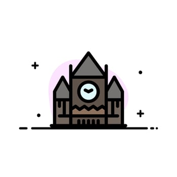 Canada Centre Block Government Landmark  Business Flat Line Filled Icon Vector Banner Template