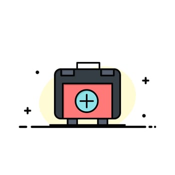 Handbag Bag Health bag Medical  Business Flat Line Filled Icon Vector Banner Template