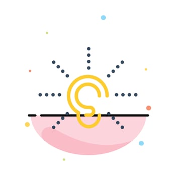Awareness Ear Hear Hearing Listen Abstract Flat Color Icon Template vector