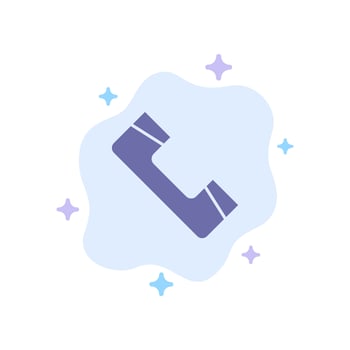 Call Contact Phone Telephone Blue Icon on Abstract Cloud Background vector