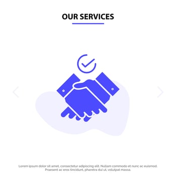 Our Services Job Themes Work Solid Glyph Icon Web card Template vector
