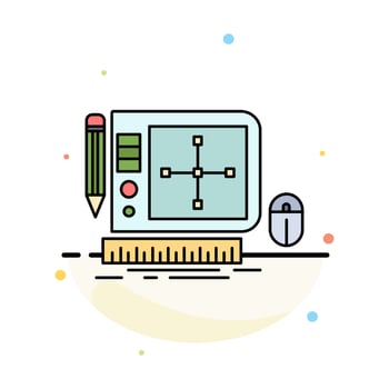 design Graphic Tool Software web Designing Flat Color Icon Vector