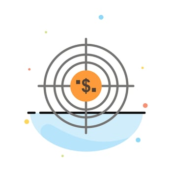 Target Aim Business Cash Financial Funds Hunting Money Abstract Flat Color Icon Template vector