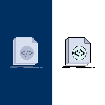 Code coding file programming script Flat Color Icon Vector