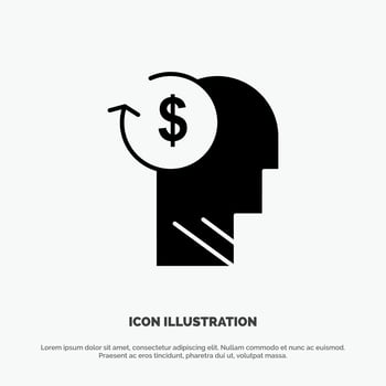 Account Avatar Costs Employee Profile Business solid Glyph Icon vector