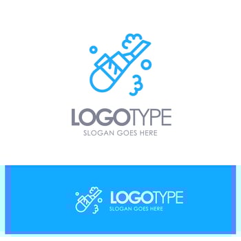 Cleaner Cleaning Vacuum Pipe Blue outLine Logo with place for tagline vector