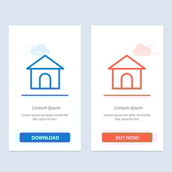 Building Hose House Shop  Blue and Red Download and Buy Now web Widget Card Template vector