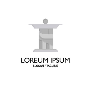 Jesus Christ Monument Landmark Business Logo Template Flat Color vector