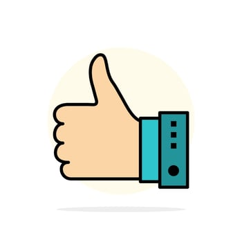 Like Finger Gesture Hand Thumbs Up Yes Abstract Circle Background Flat color Icon vector