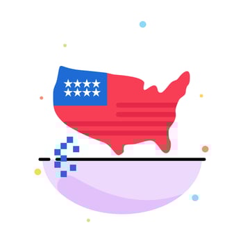 American Map Thanksgiving Usa Abstract Flat Color Icon Template vector