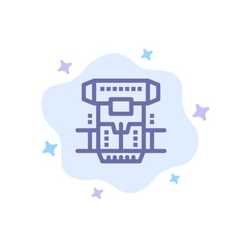 Box Chamber Cryogenic Cryonics Cryotherapy Blue Icon on Abstract Cloud Background vector