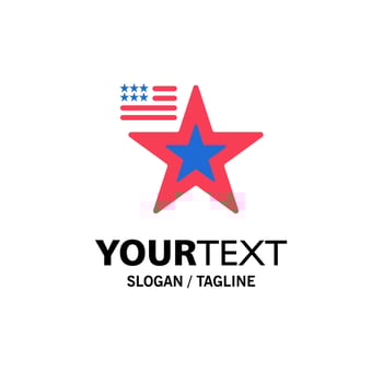 Star American Flag Usa Business Logo Template Flat Color vector