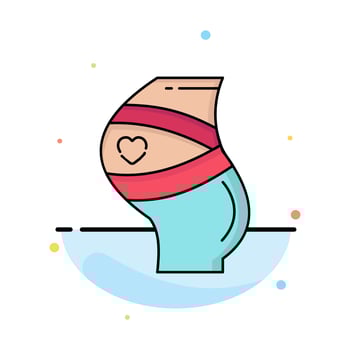Belt Safety Pregnancy Pregnant women Flat Color Icon Vector
