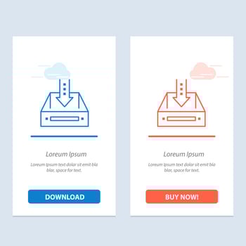 Inbox Box Cabinet Document Empty Project   Blue and Red Download and Buy Now web Widget Card Template vector